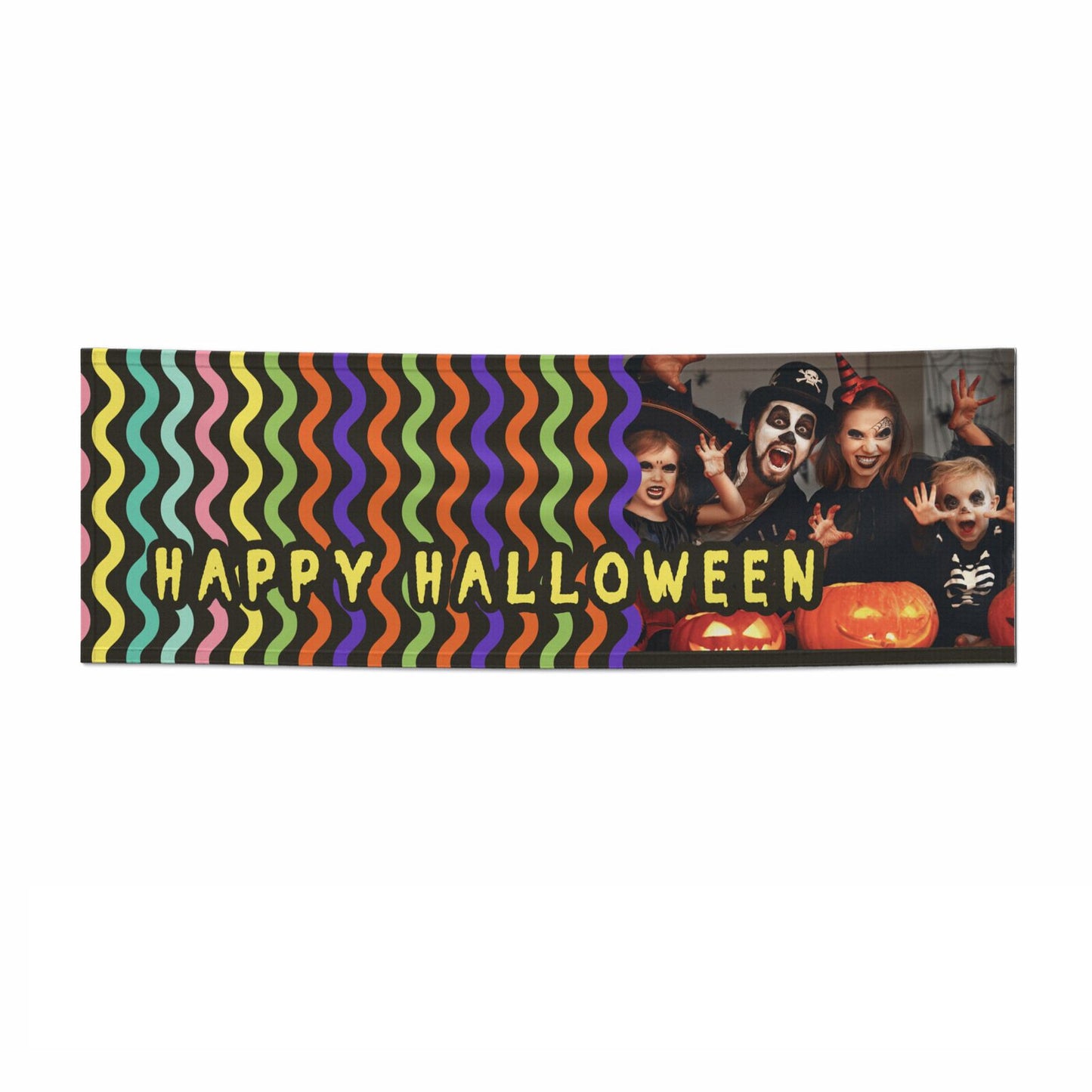 Personalised Halloween Colours Photo 3x1 Paper Banner