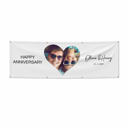 Personalised Happy Anniversary 6x2 Banner