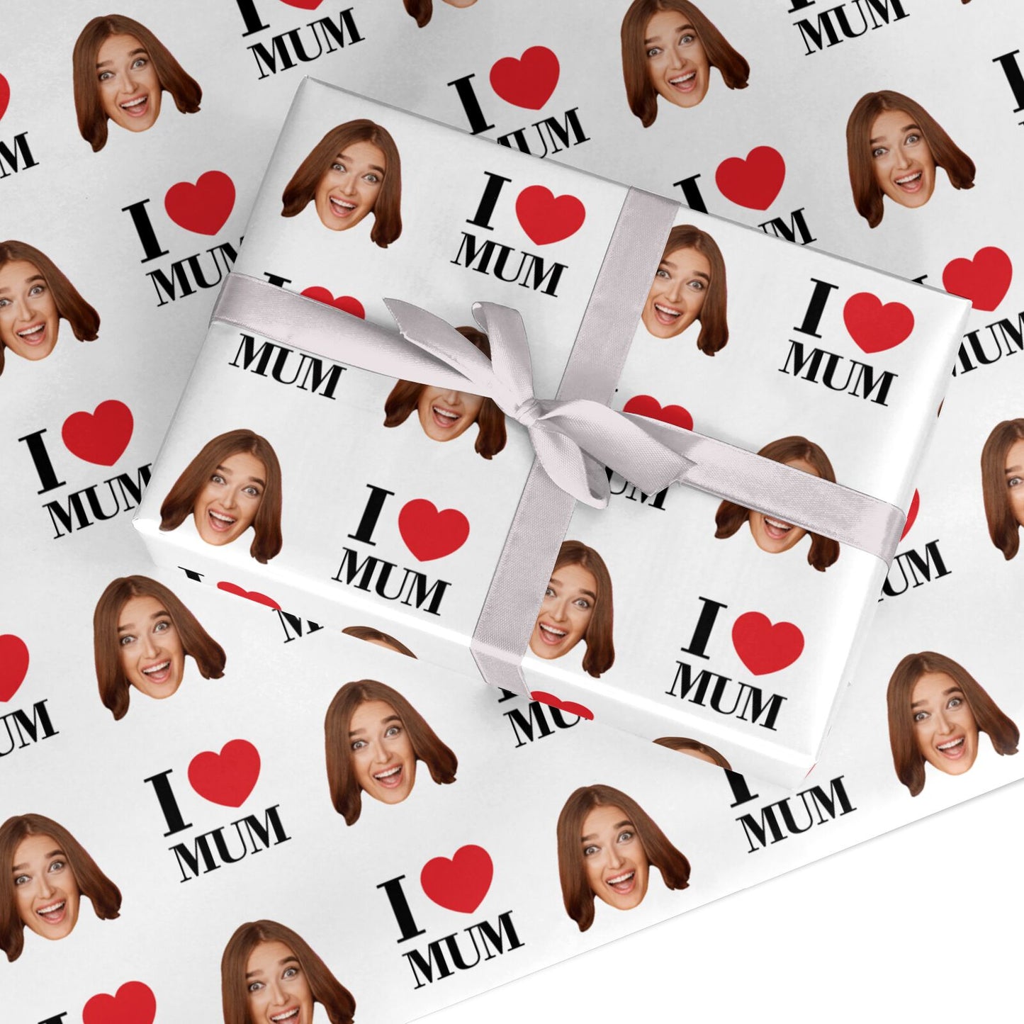 Personalised I Love Mum Photo Design Custom Wrapping Paper