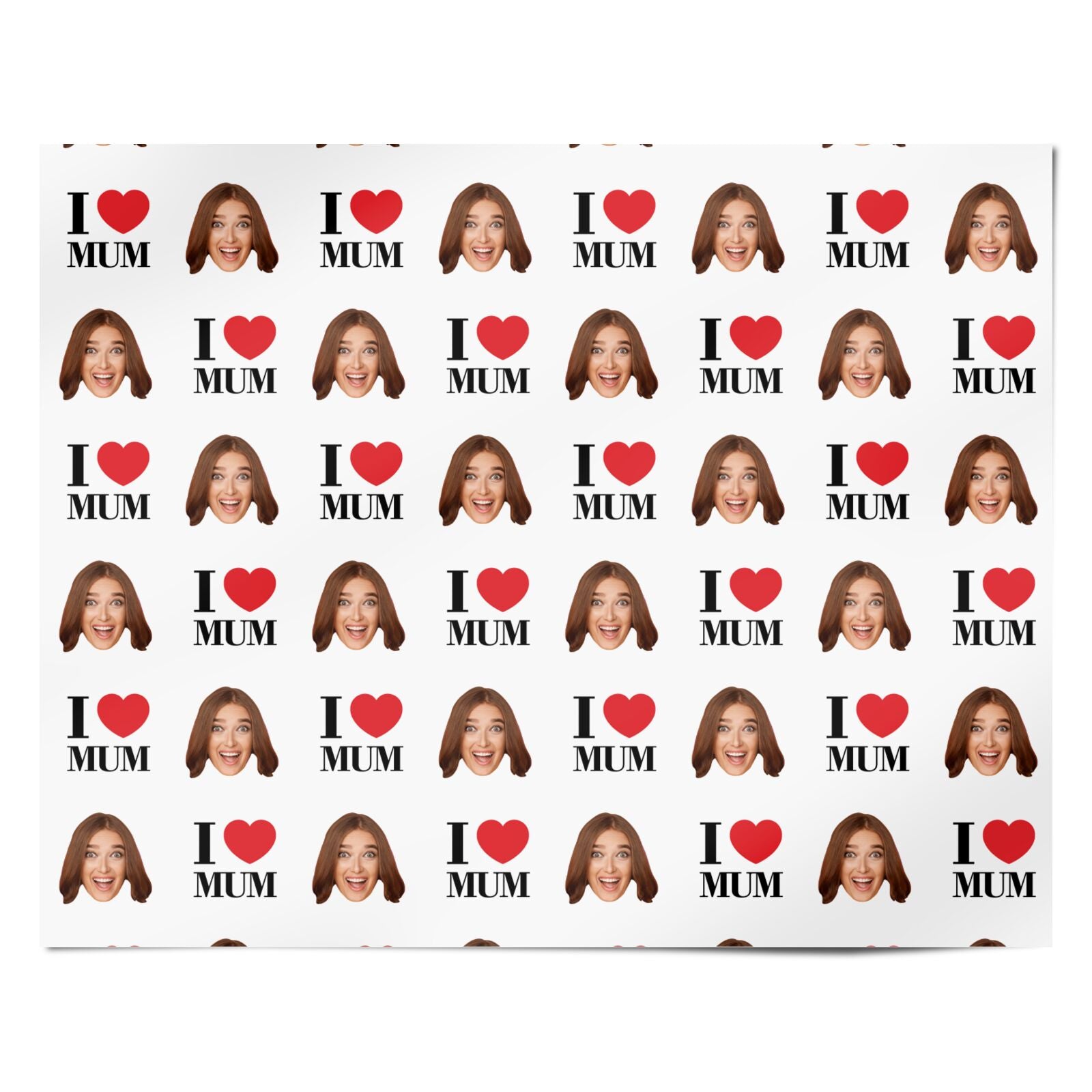 Personalised I Love Mum Photo Design Personalised Wrapping Paper Alternative