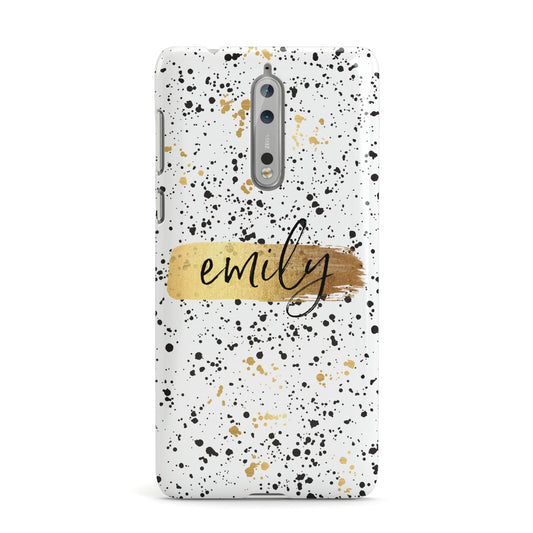Personalised Ink Splatter Gold Nokia Case