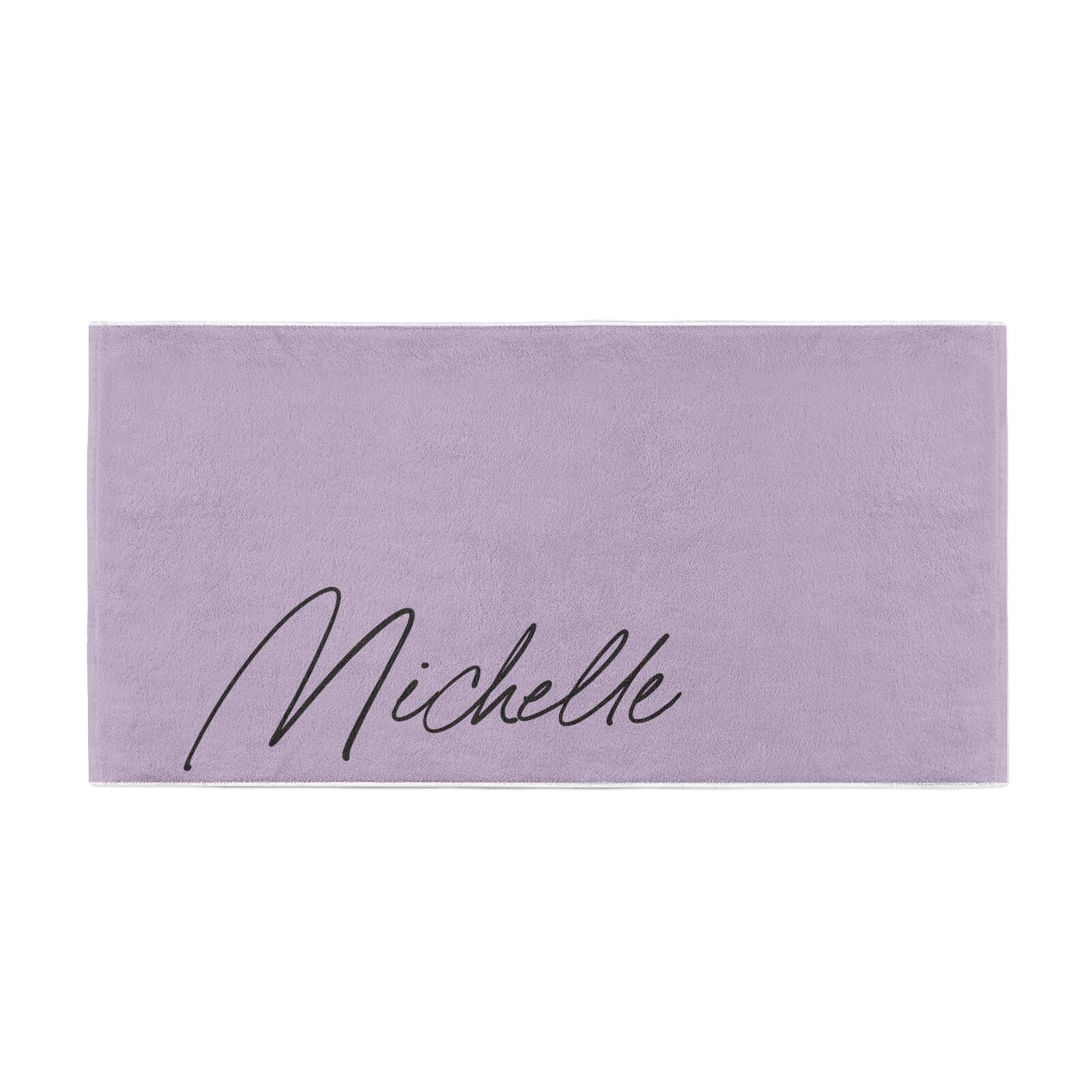 Personalised Lavender Script Name Design Beach Towel Alternative Image