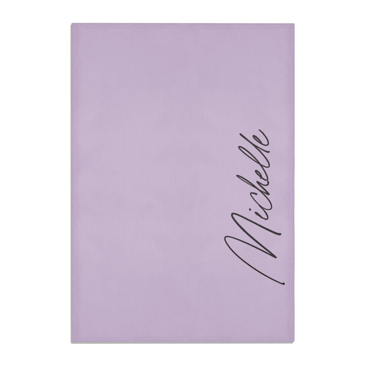 Personalised Lavender Script Name Design Cotton Tea Towel
