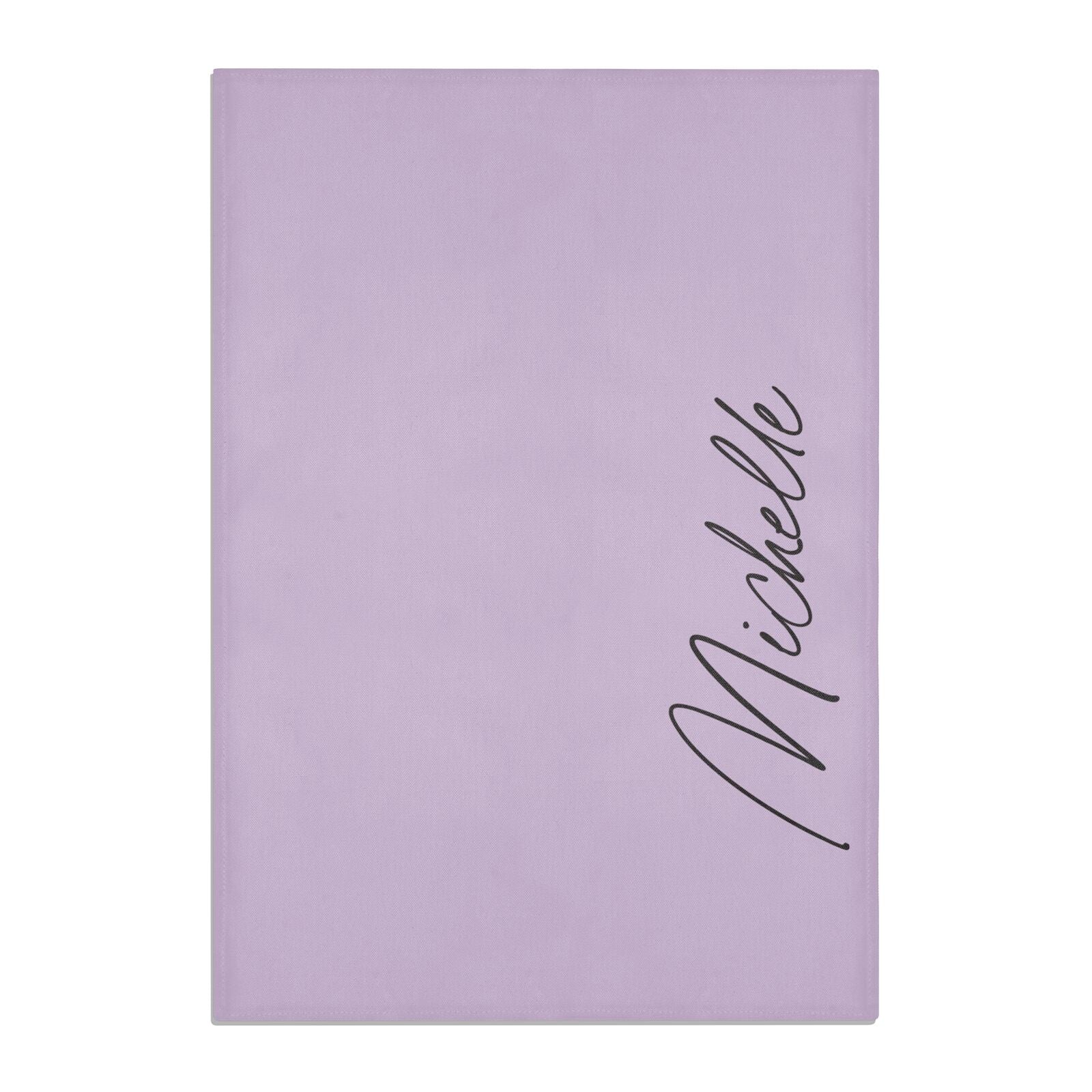 Personalised Lavender Script Name Design Cotton Tea Towel