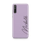 Personalised Lavender Script Name Design Huawei Enjoy 10s Phone Case