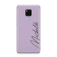 Personalised Lavender Script Name Design Huawei Mate 20X Phone Case