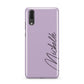 Personalised Lavender Script Name Design Huawei P20 Phone Case