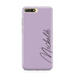 Personalised Lavender Script Name Design Huawei Y6 2018