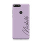 Personalised Lavender Script Name Design Huawei Y7 2018