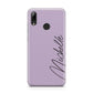 Personalised Lavender Script Name Design Huawei Y7 2019