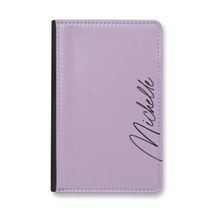 Personalised Lavender Script Name Design Passport Holder