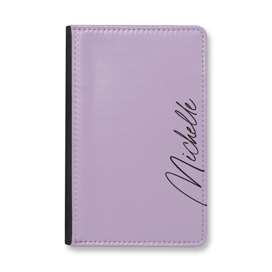 Personalised Lavender Script Name Design Passport Holder