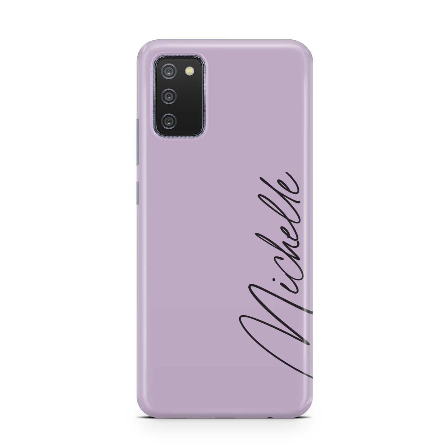 Personalised Lavender Script Name Design Samsung A02s Case
