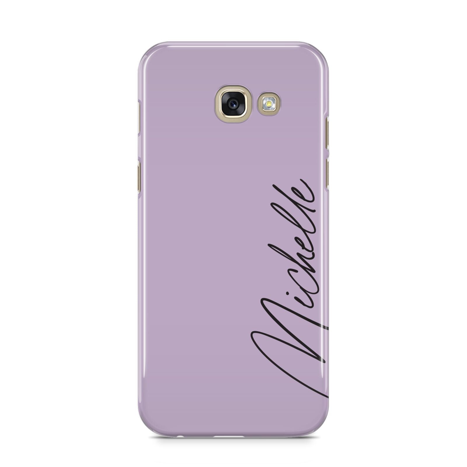 Personalised Lavender Script Name Design Samsung Galaxy A5 2017 Case on gold phone