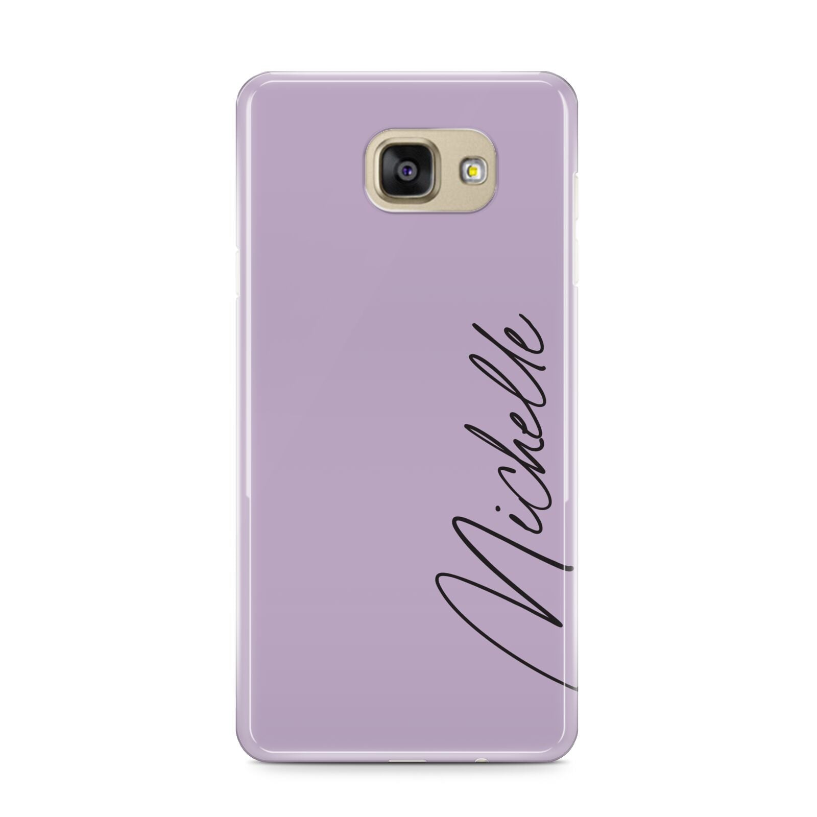 Personalised Lavender Script Name Design Samsung Galaxy A9 2016 Case on gold phone