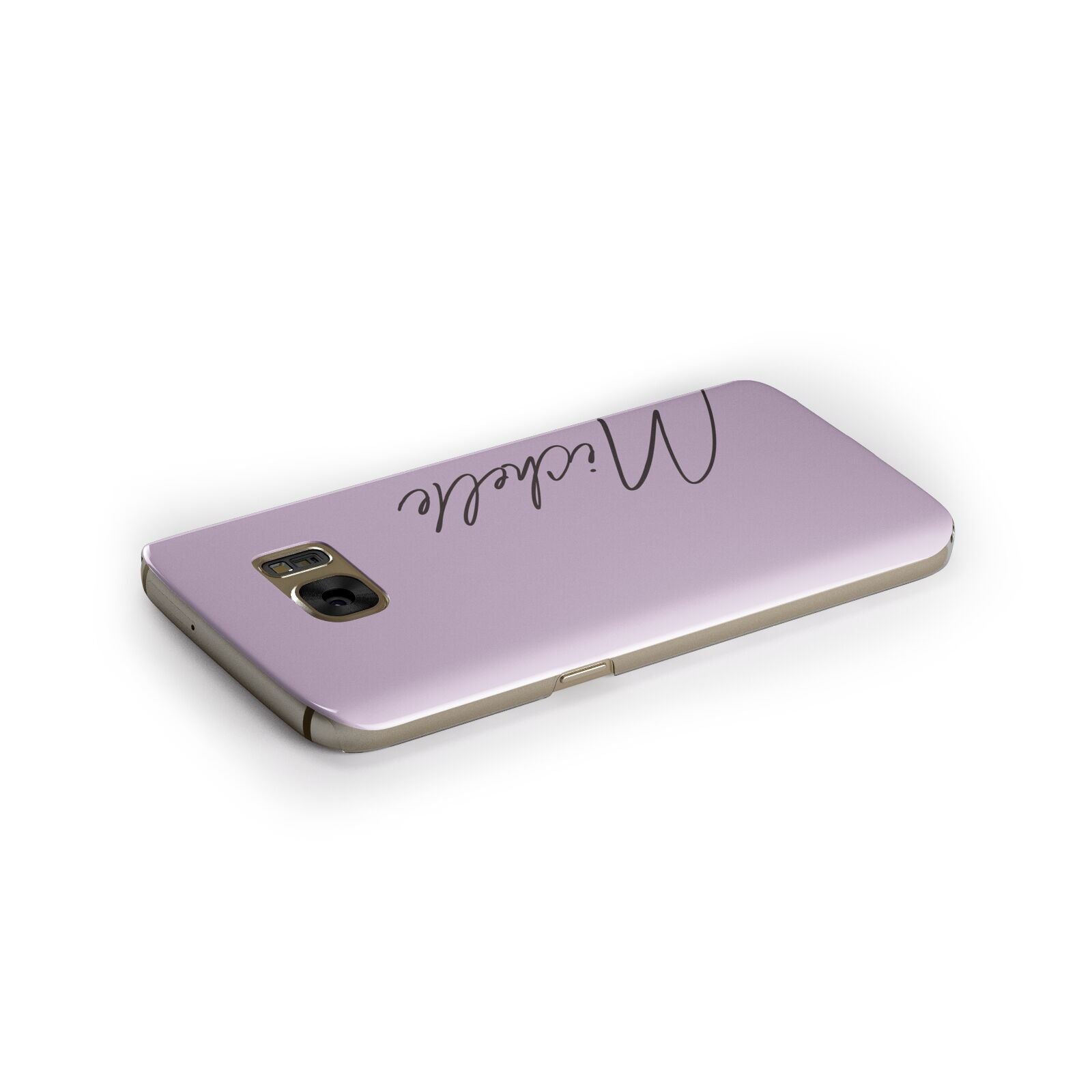 Personalised Lavender Script Name Design Samsung Galaxy Case Side Close Up