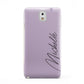 Personalised Lavender Script Name Design Samsung Galaxy Note 3 Case