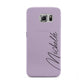 Personalised Lavender Script Name Design Samsung Galaxy S6 Case