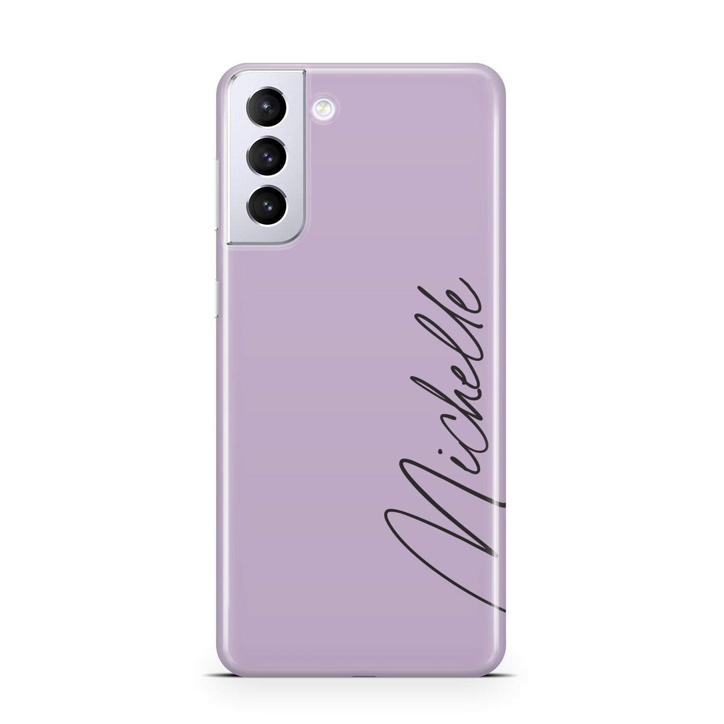 Personalised Lavender Script Name Design Samsung S21 Plus Case