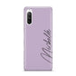 Personalised Lavender Script Name Design Sony Xperia 10 III Case