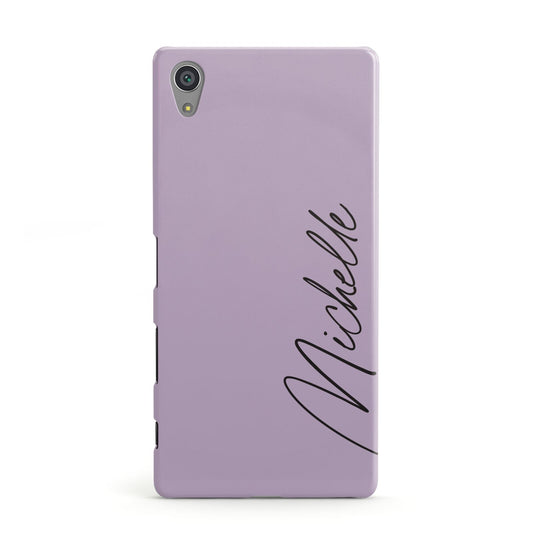 Personalised Lavender Script Name Design Sony Xperia Case