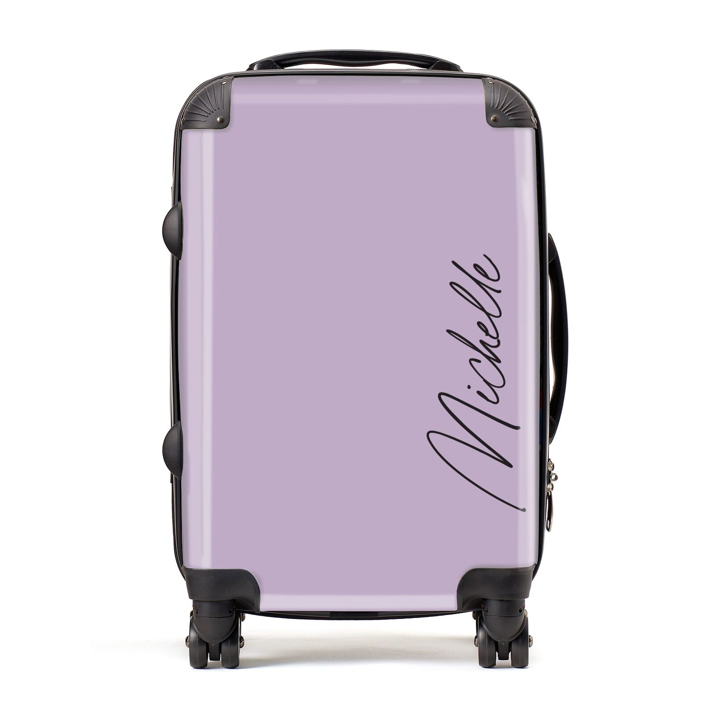Personalised Lavender Script Name Design Suitcase