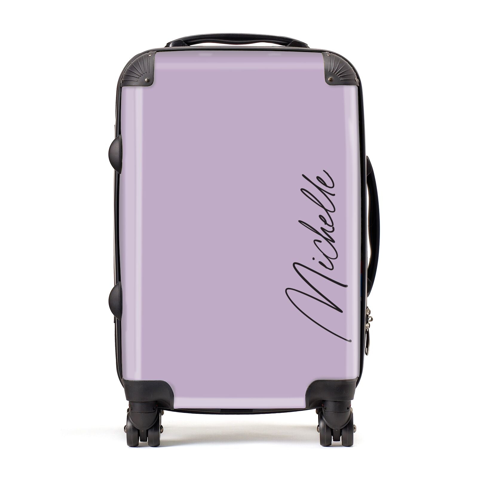 Personalised Lavender Script Name Design Suitcase