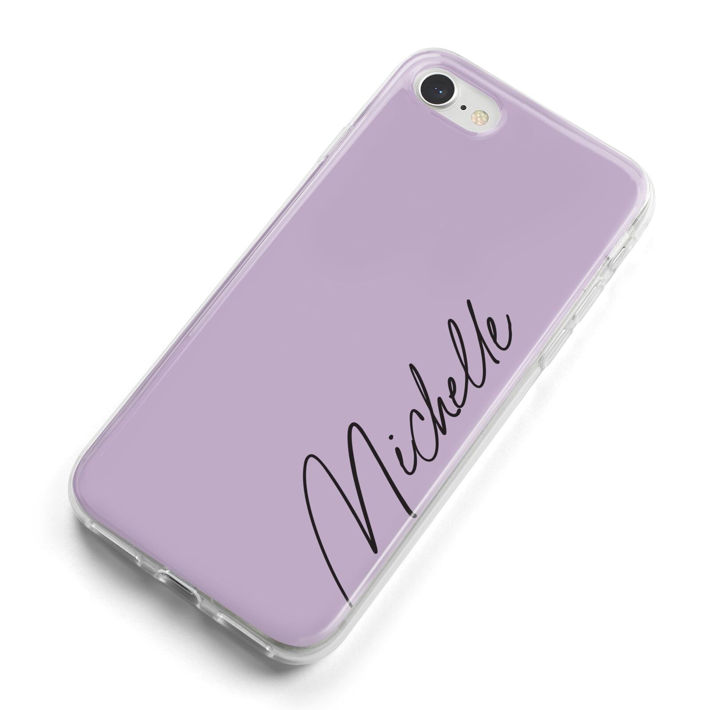 Personalised Lavender Script Name Design iPhone 8 Bumper Case on Silver iPhone Alternative Image
