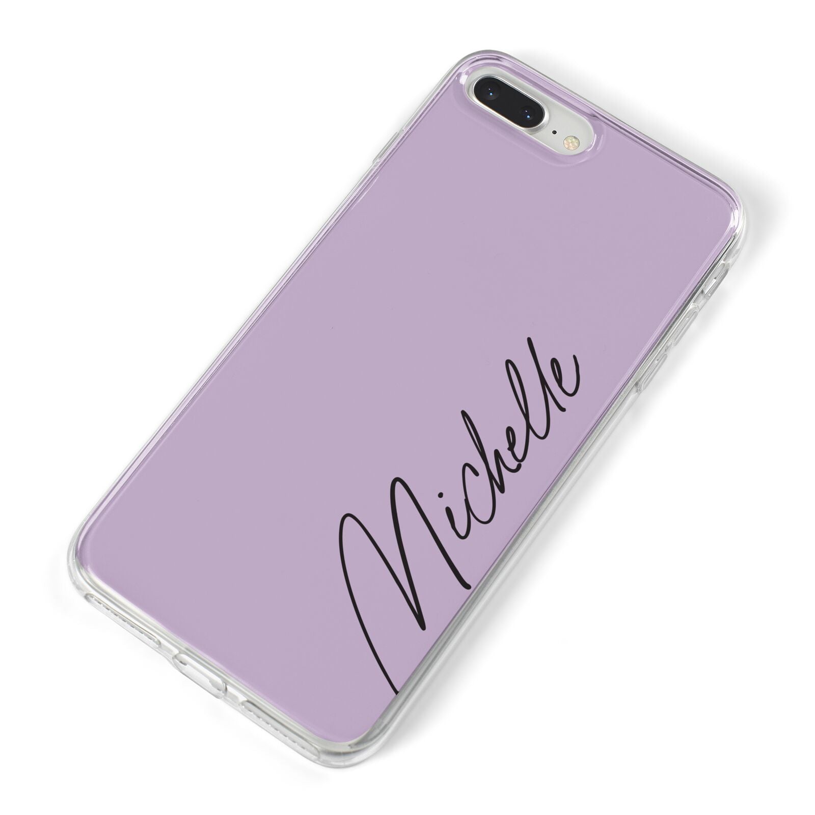 Personalised Lavender Script Name Design iPhone 8 Plus Bumper Case on Silver iPhone Alternative Image