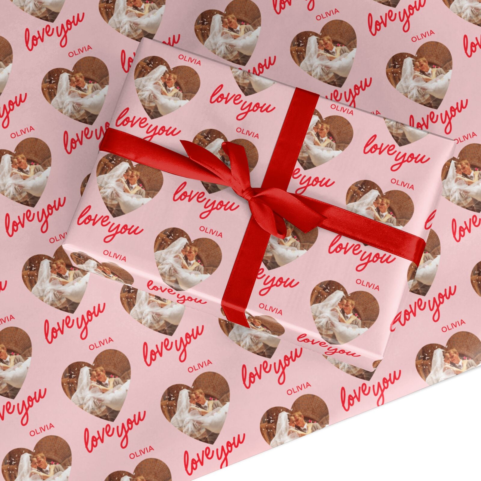 Personalised Love Heart Photo Custom Wrapping Paper