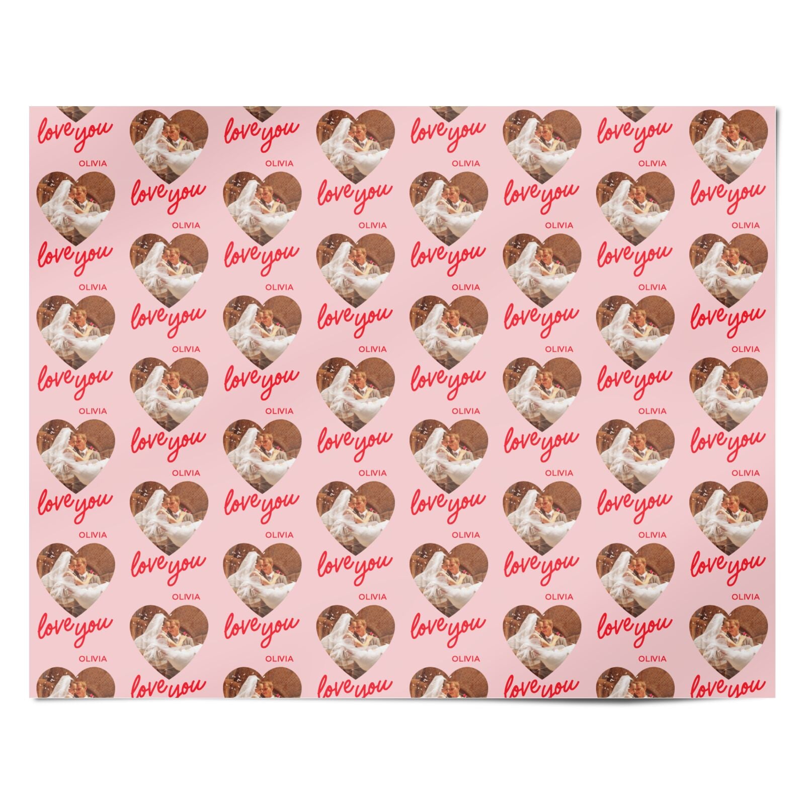 Personalised Love Heart Photo Personalised Wrapping Paper Alternative
