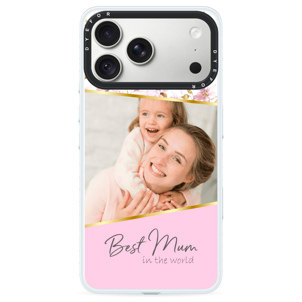 Personalised Love You Mum iPhone 18 Pro Max Black Impact Pre order Case on Silver phone