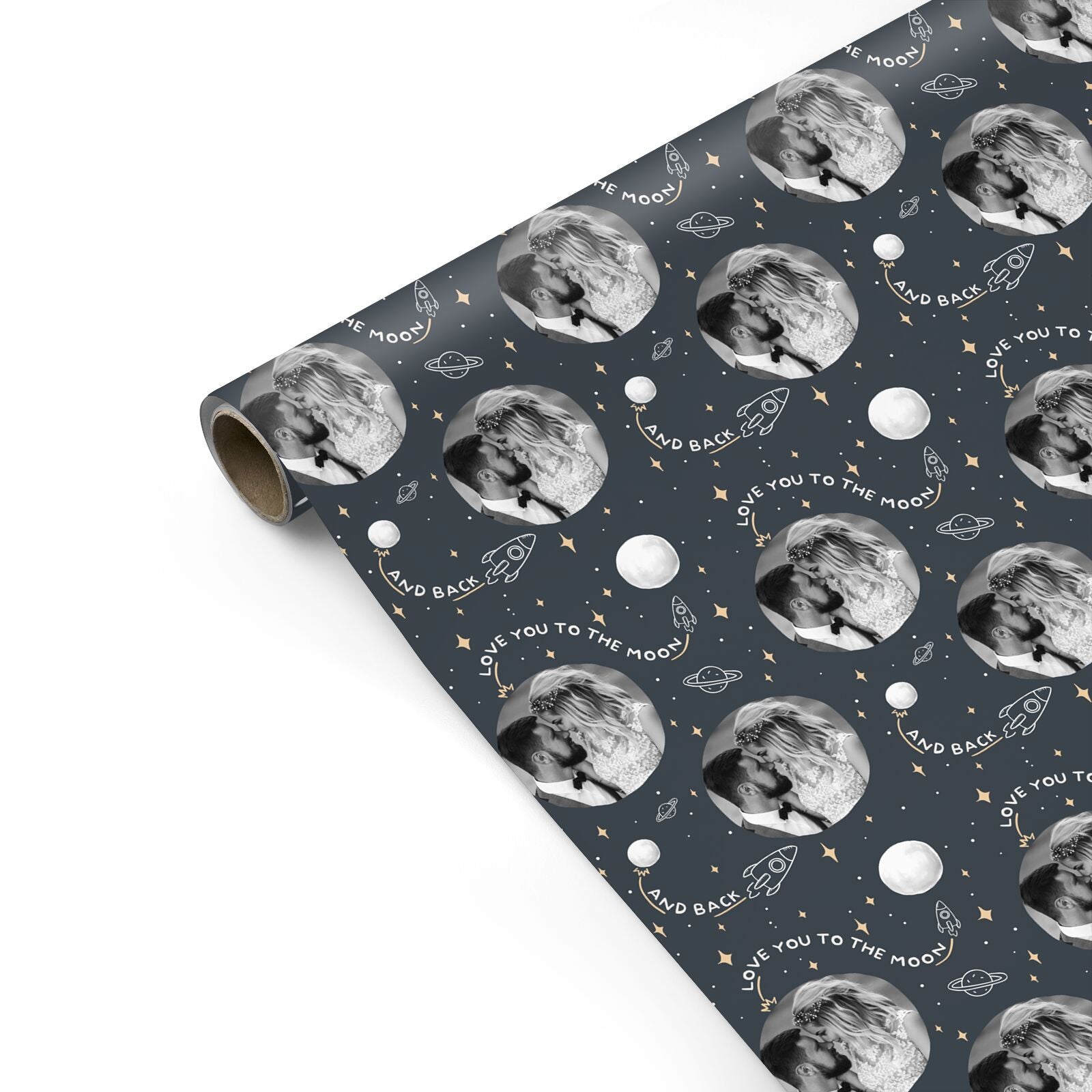 Personalised Love You to the Moon Photo Pattern Personalised Gift Wrap