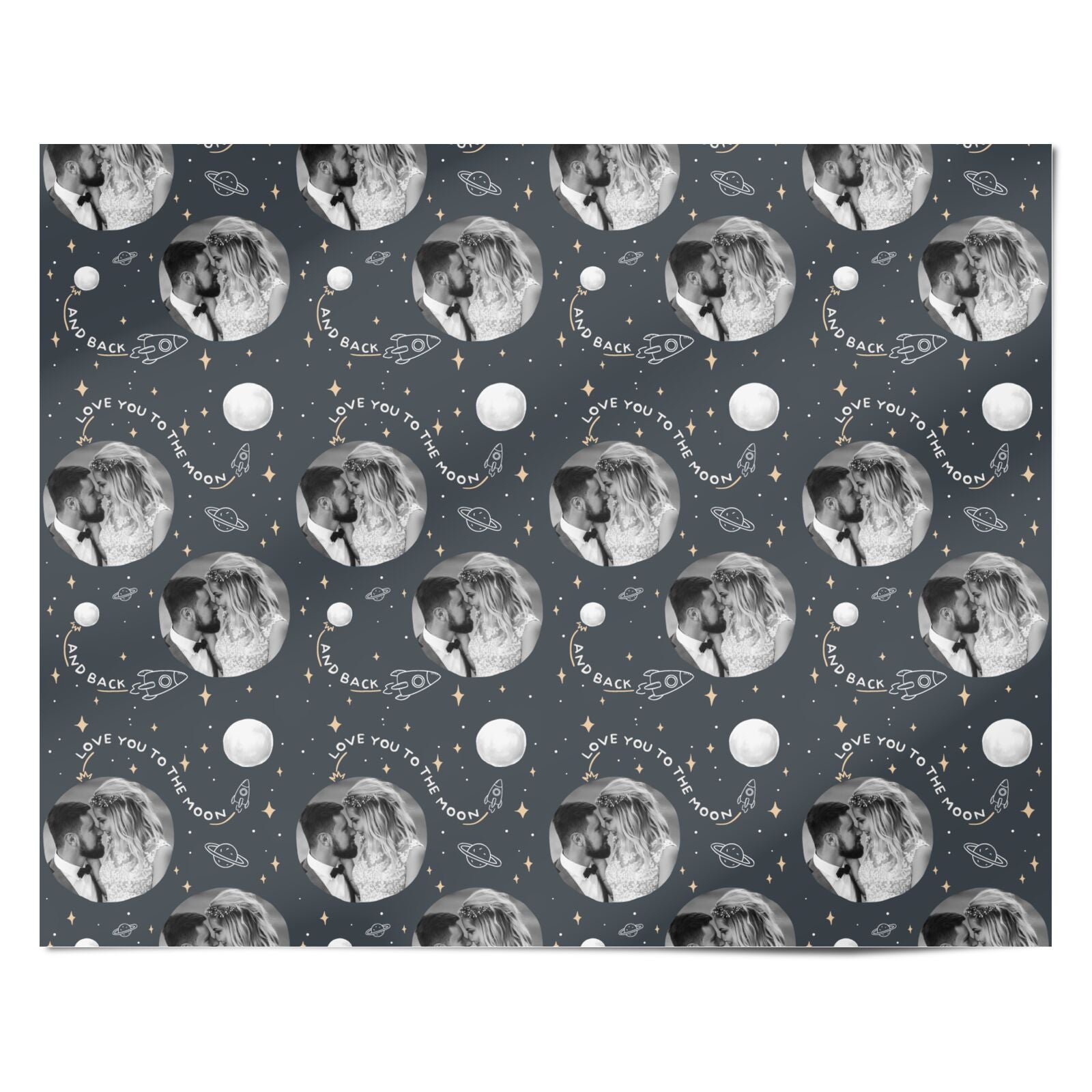 Personalised Love You to the Moon Photo Pattern Personalised Wrapping Paper Alternative