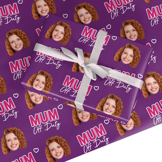 Personalised Mum Off Duty Photo Design Custom Wrapping Paper
