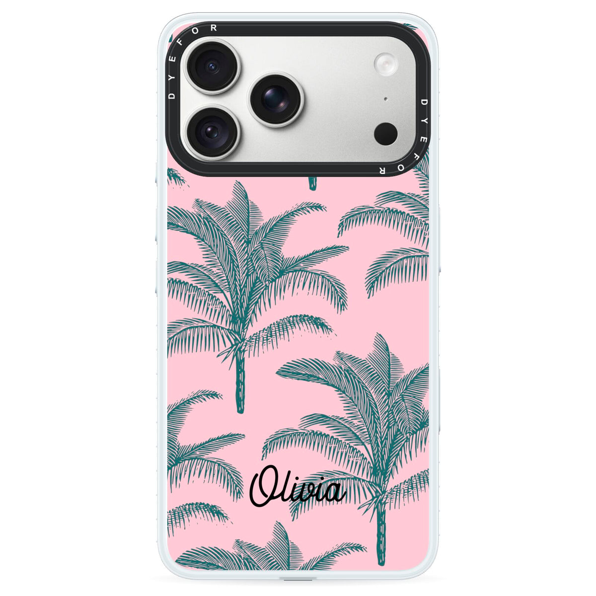 Personalised Palm iPhone 18 Pro Max Black Impact Pre order Case on Silver phone