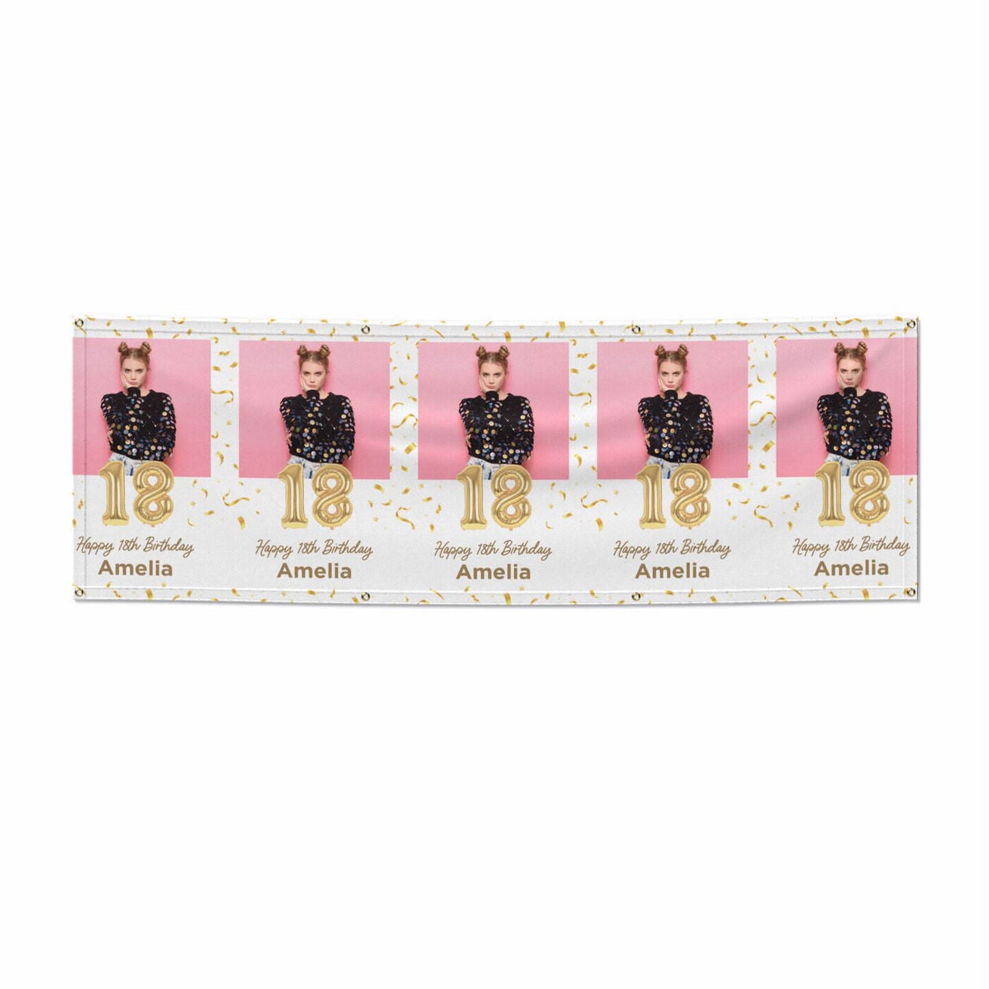 Personalised Photo Birthday Balloon 6x2 Banner