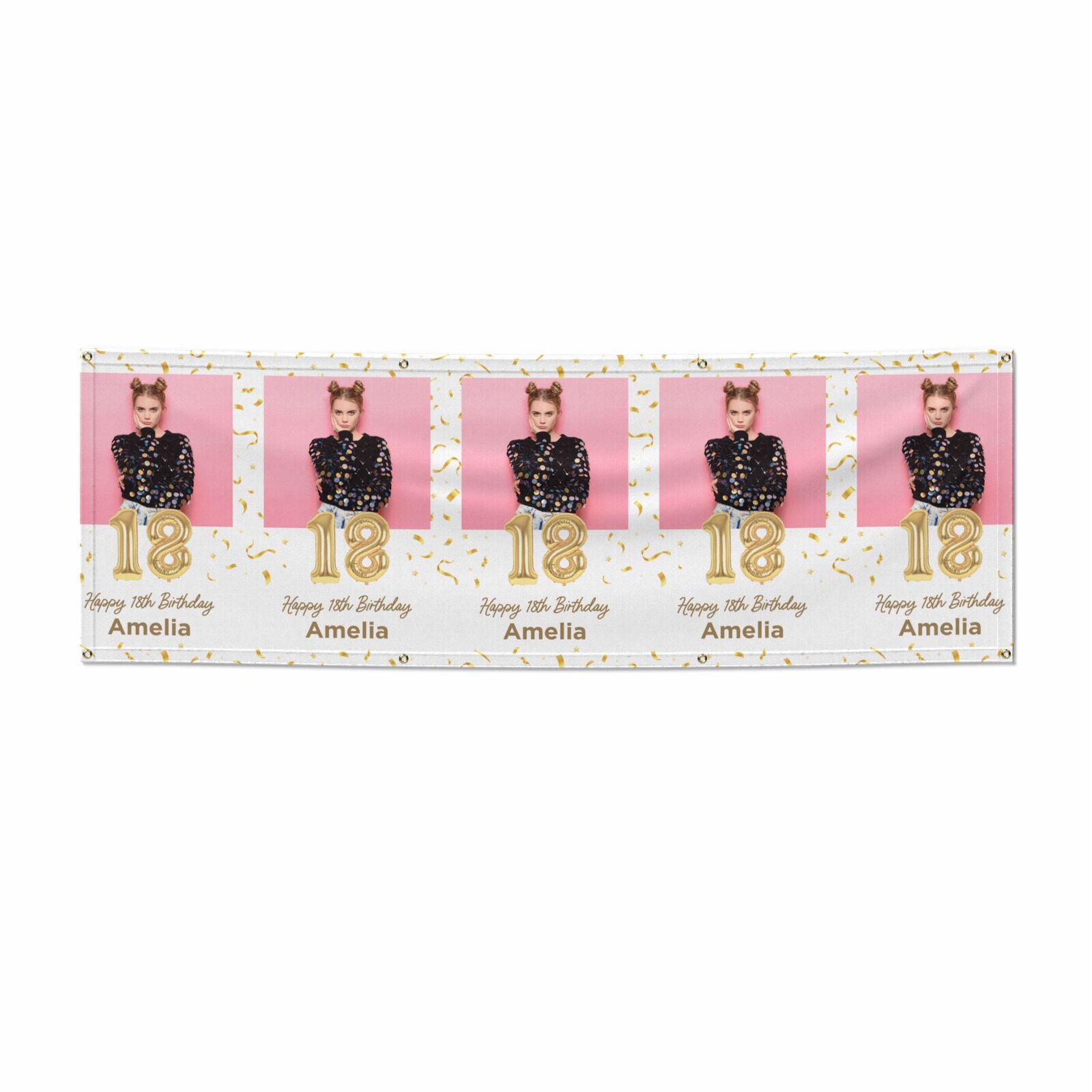 Personalised Photo Birthday Balloon 6x2 Banner