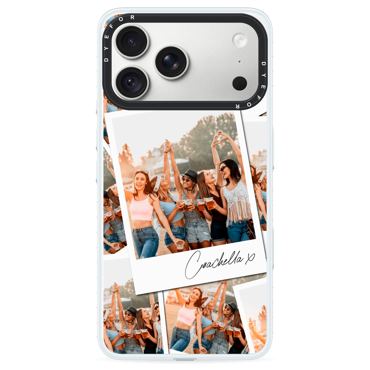 Personalised Photo iPhone 18 Pro Black Impact Pre order Case on Silver phone