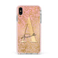 Personalised Pink Gold Cheetah Apple iPhone Xs Max Impact Case Pink Edge on Silver Phone