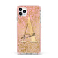 Personalised Pink Gold Cheetah iPhone 11 Pro Max Impact Pink Edge Case