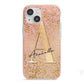 Personalised Pink Gold Cheetah iPhone 13 Mini TPU Impact Case with Pink Edges