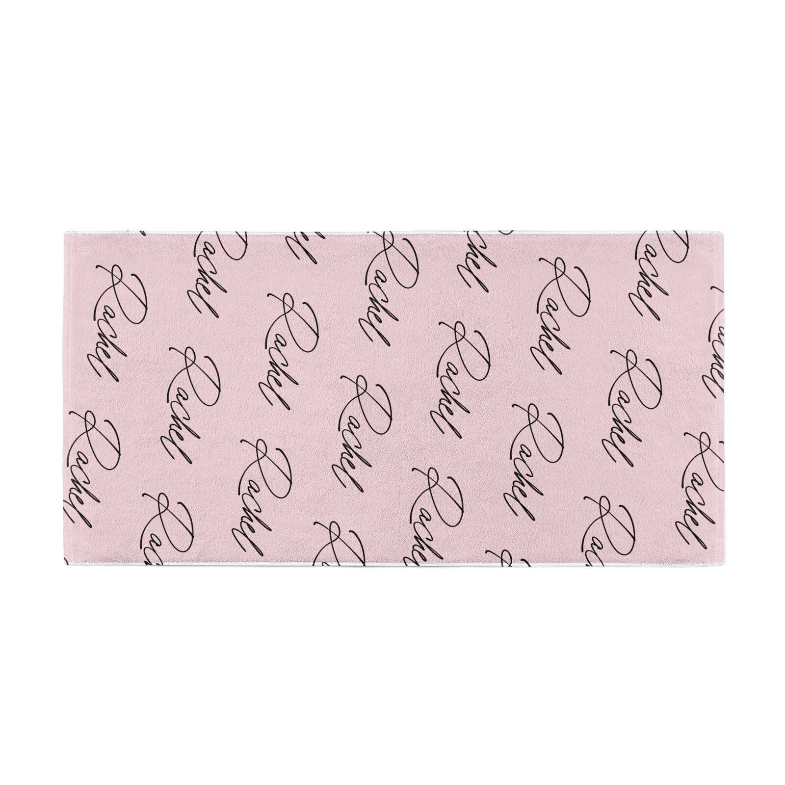 Personalised Pink Script Name Pattern Beach Towel Alternative Image