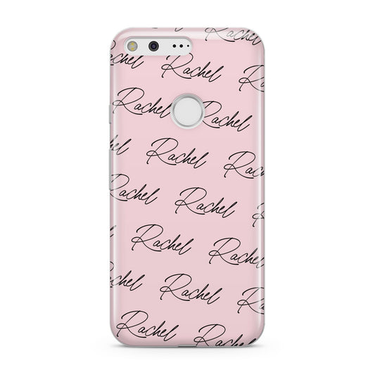 Personalised Pink Script Name Pattern Google Pixel Case