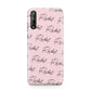 Personalised Pink Script Name Pattern Huawei Enjoy 10s Phone Case