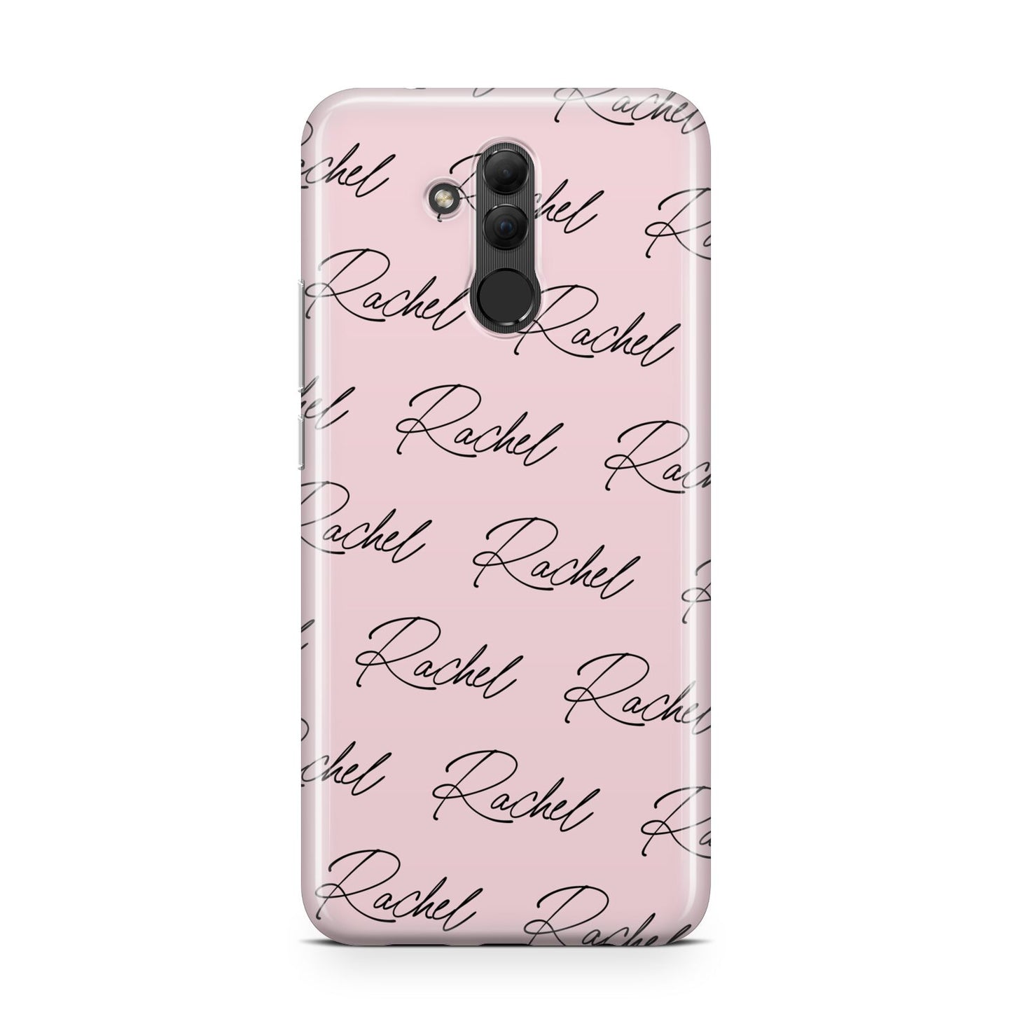 Personalised Pink Script Name Pattern Huawei Mate 20 Lite