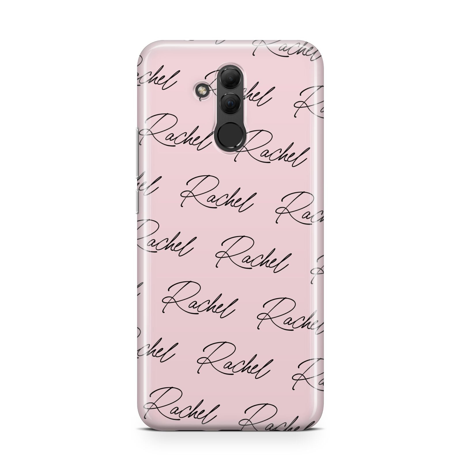 Personalised Pink Script Name Pattern Huawei Mate 20 Lite