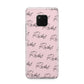 Personalised Pink Script Name Pattern Huawei Mate 20 Pro Phone Case