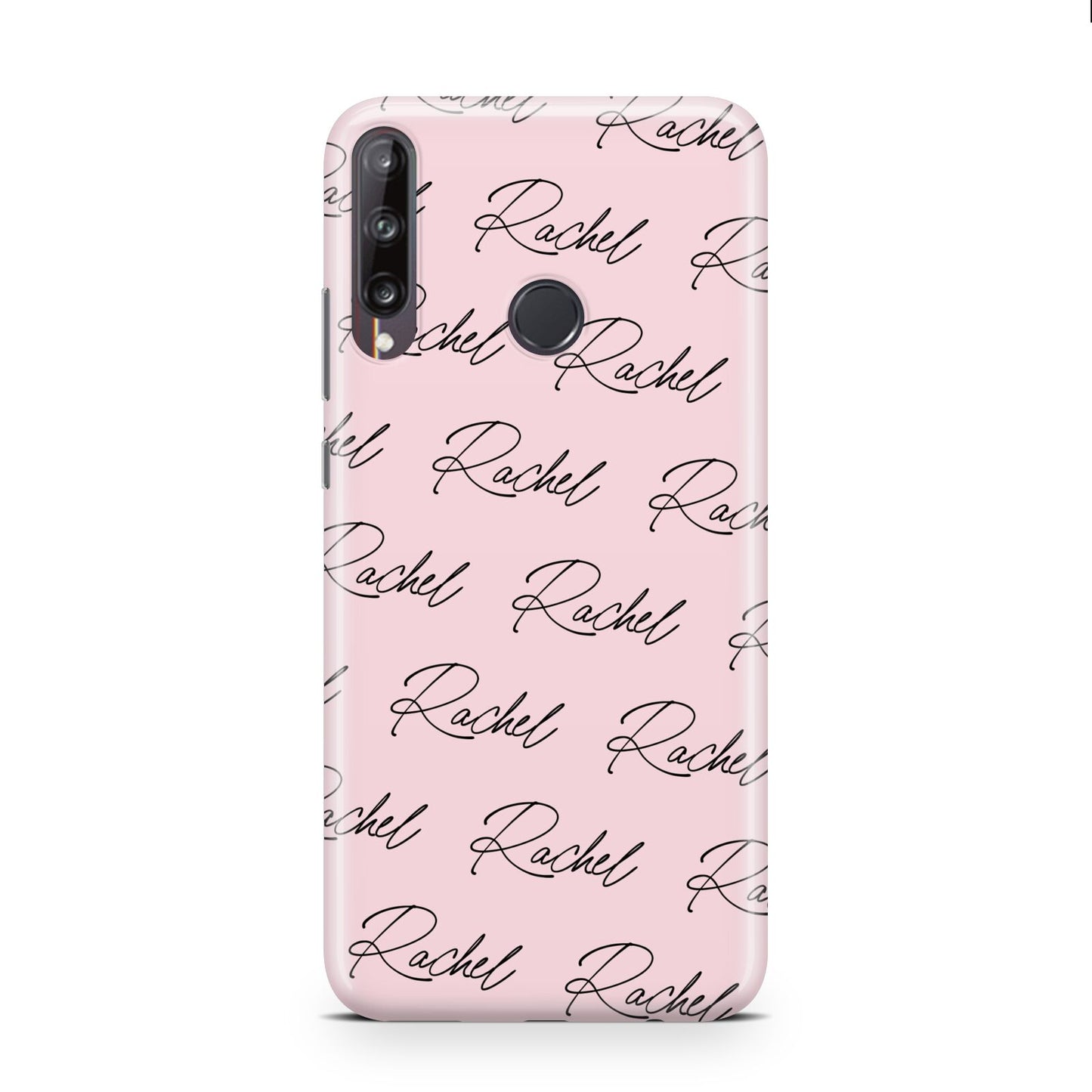 Personalised Pink Script Name Pattern Huawei P40 Lite E Phone Case
