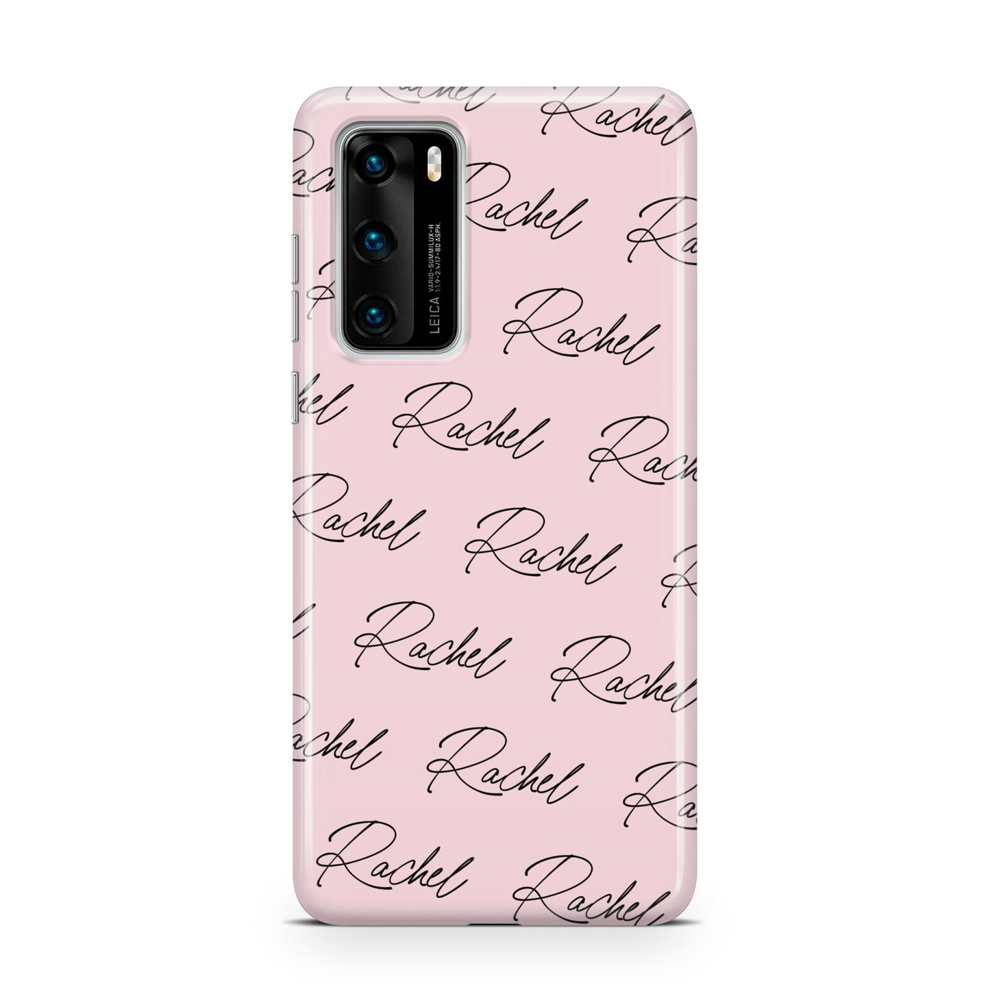 Personalised Pink Script Name Pattern Huawei P40 Phone Case